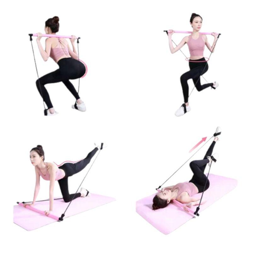 Pilates bar met weerstandsbanden - Sports & Outdoors